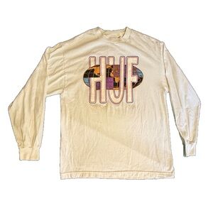 Vintage HUF | USA Long Sleeve T-Shirt – Earth Globe Graphic – Size M